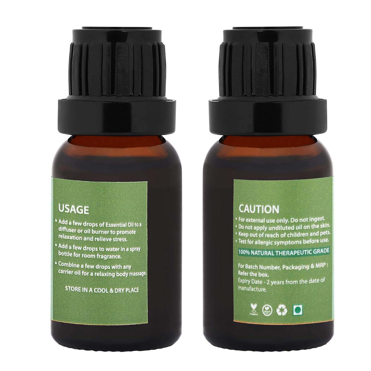 Bhumi Tatvaa Lemongrass & Rosemary Essential Oil | Pure Aromatic Oil for Relaxing Fragrance | Ideal for Diffusers, Massage & Everyday Use | Natural Lemongrass & Rosemary Scent - Pack of 2 - 15ml Each